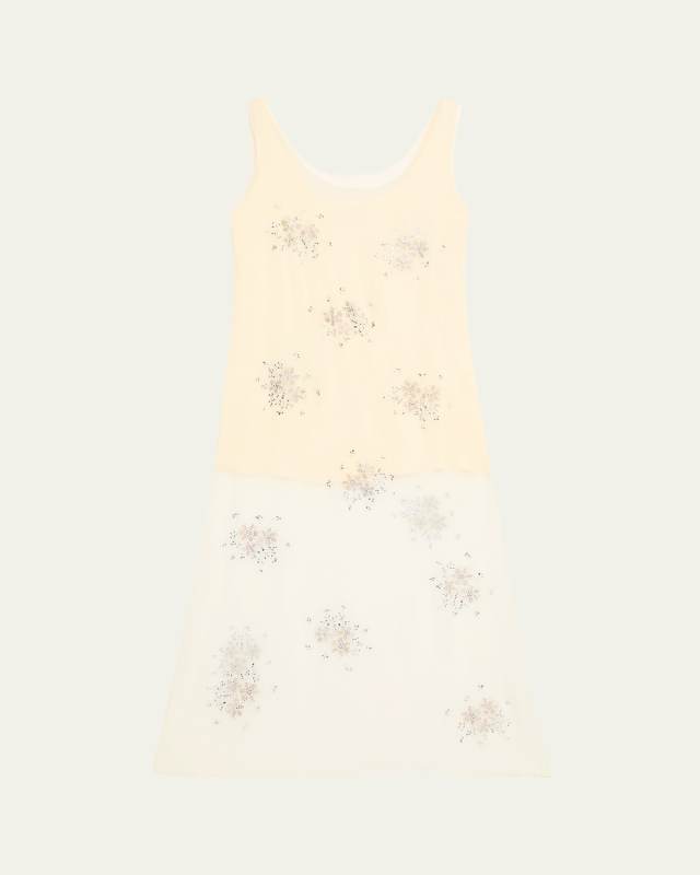 Embellished Tulle Sleeveless Maxi Dress
